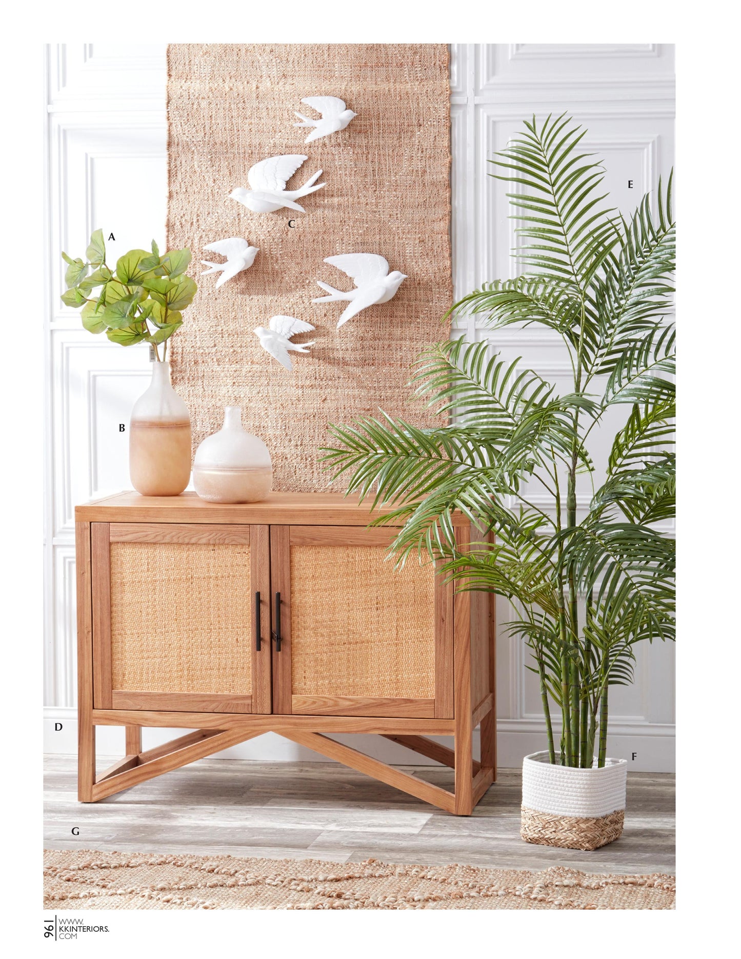 Set of 4 Resin Matte White Wall Hanging Birds