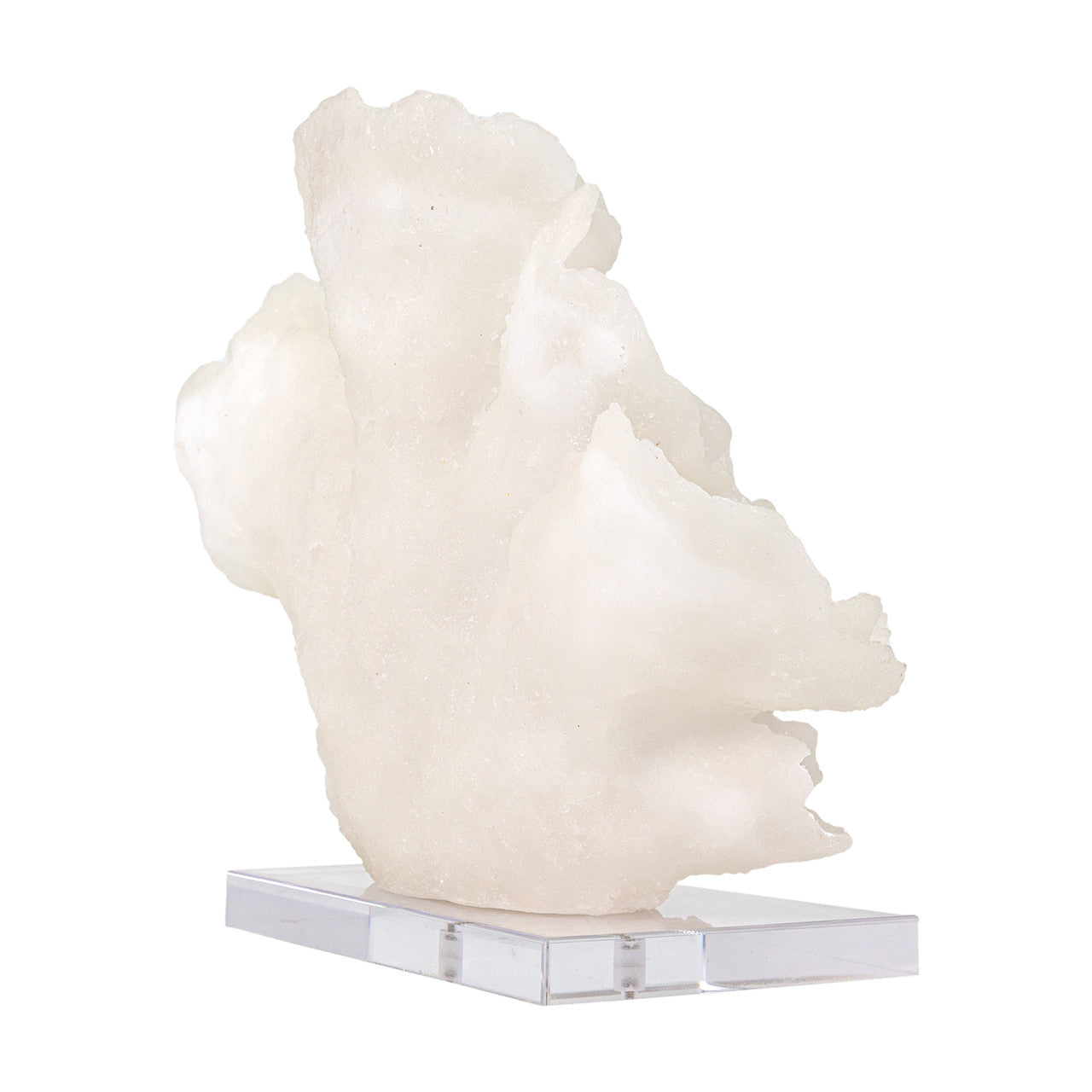 Tulum Coral White Quartz Sand Sculpture, 10"h