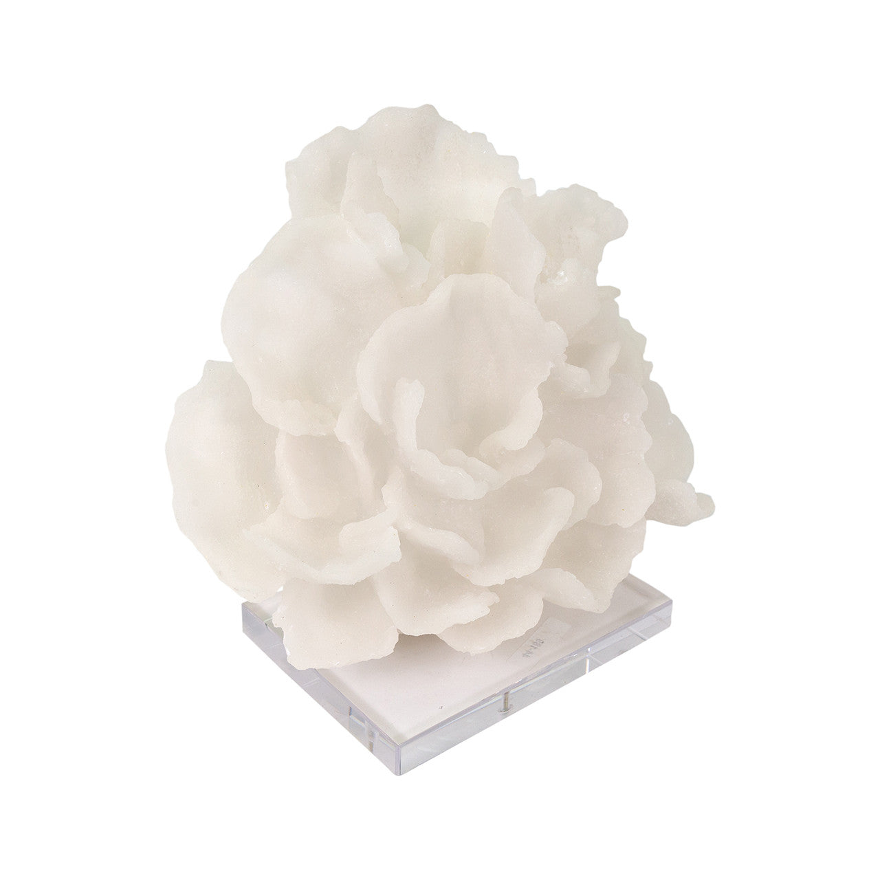 Tulum Coral White Quartz Sand Sculpture, 10"h