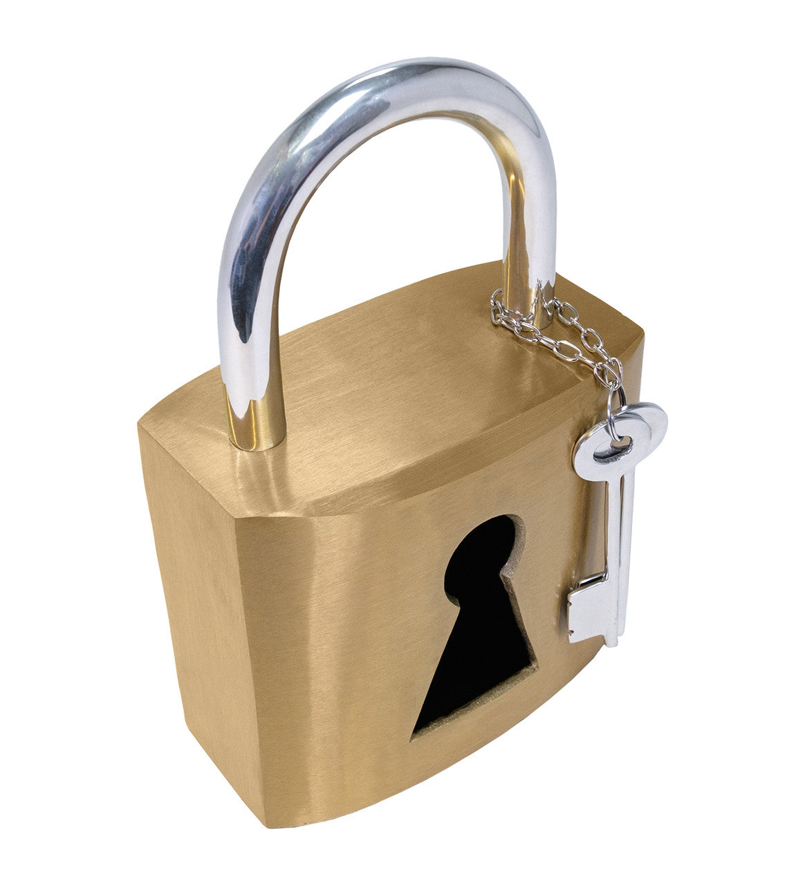 Drake Padlock Gold and Silver Sculpture, 14"h
