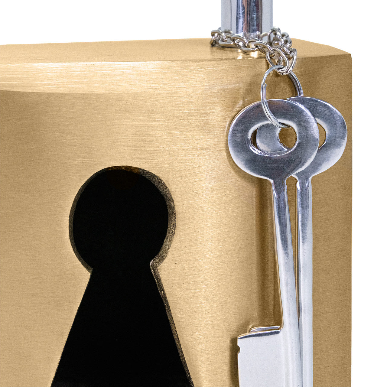 Drake Padlock Gold and Silver Sculpture, 14"h