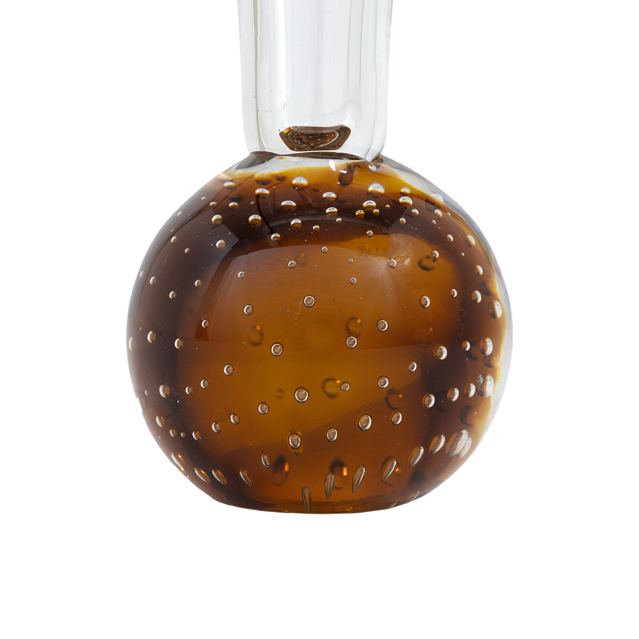 Jamsin Brown and Clear Art Glass Bud Vase