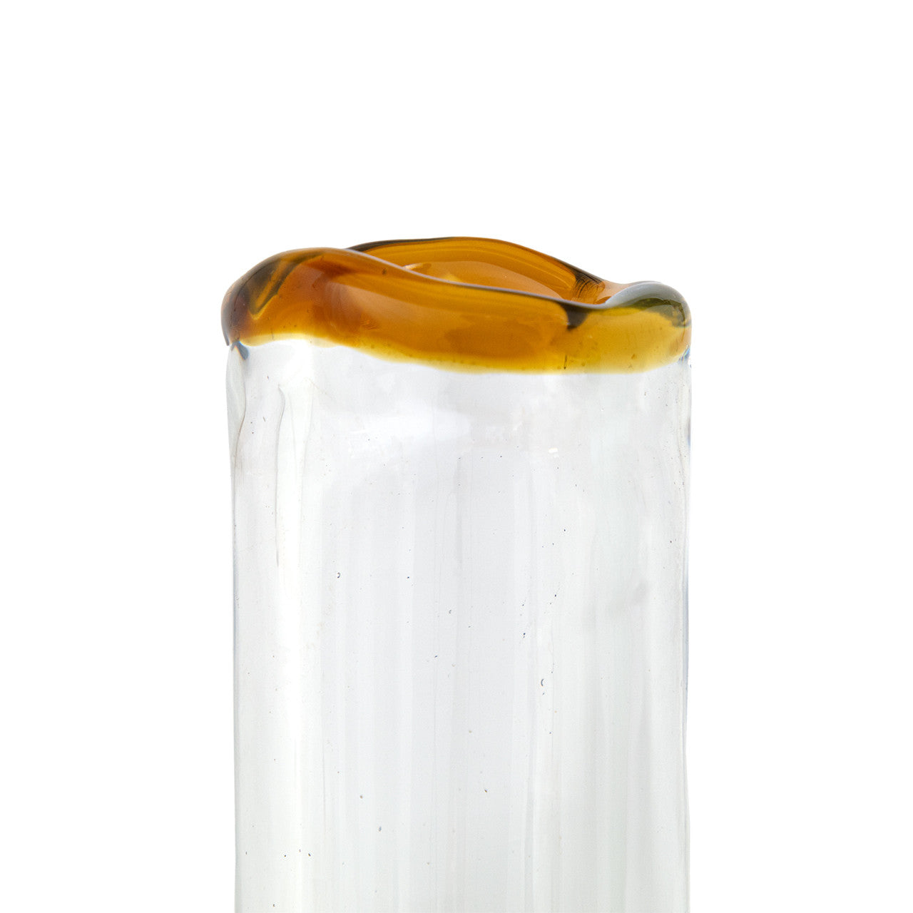 Jamsin Brown and Clear Art Glass Bud Vase