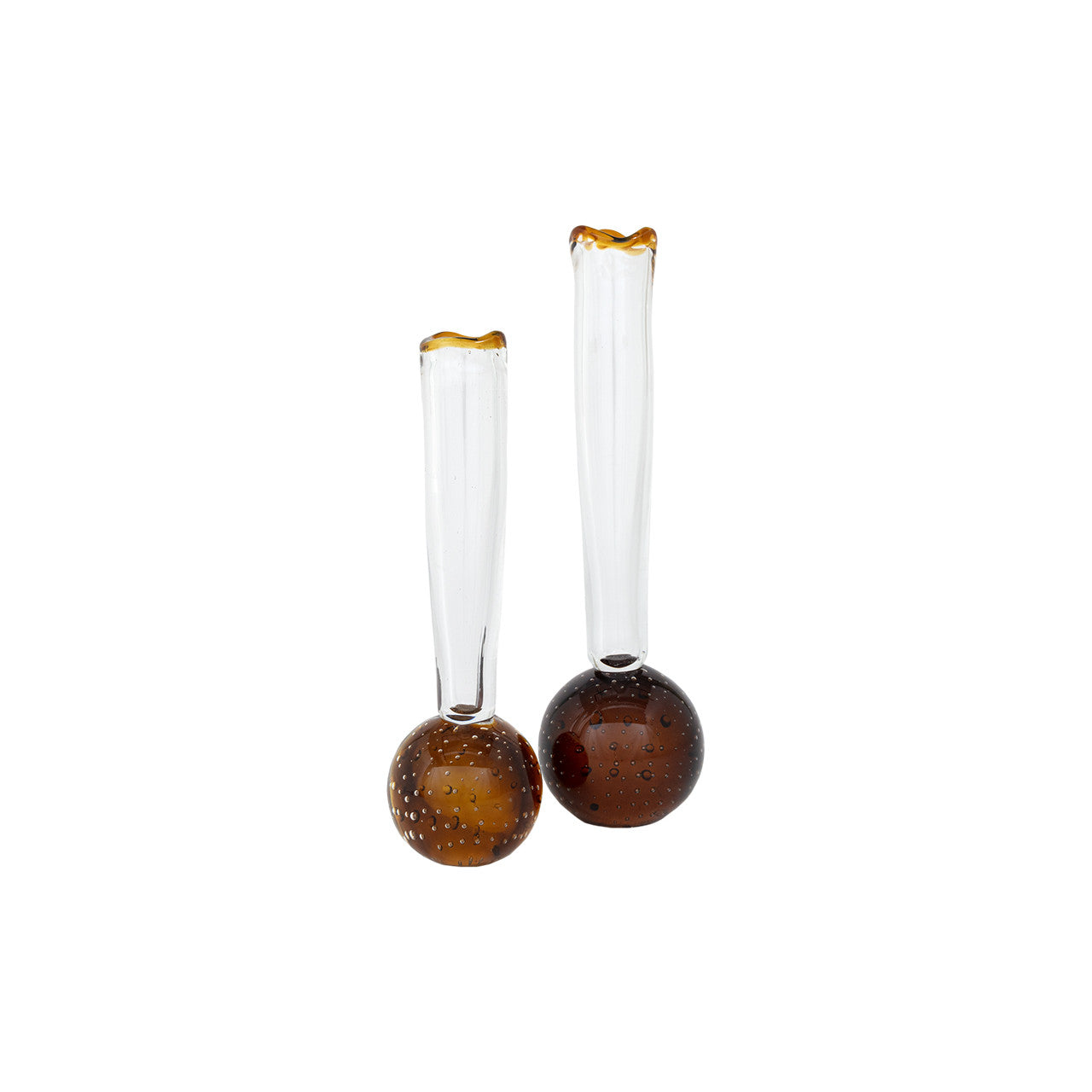 Jamsin Brown and Clear Art Glass Bud Vase