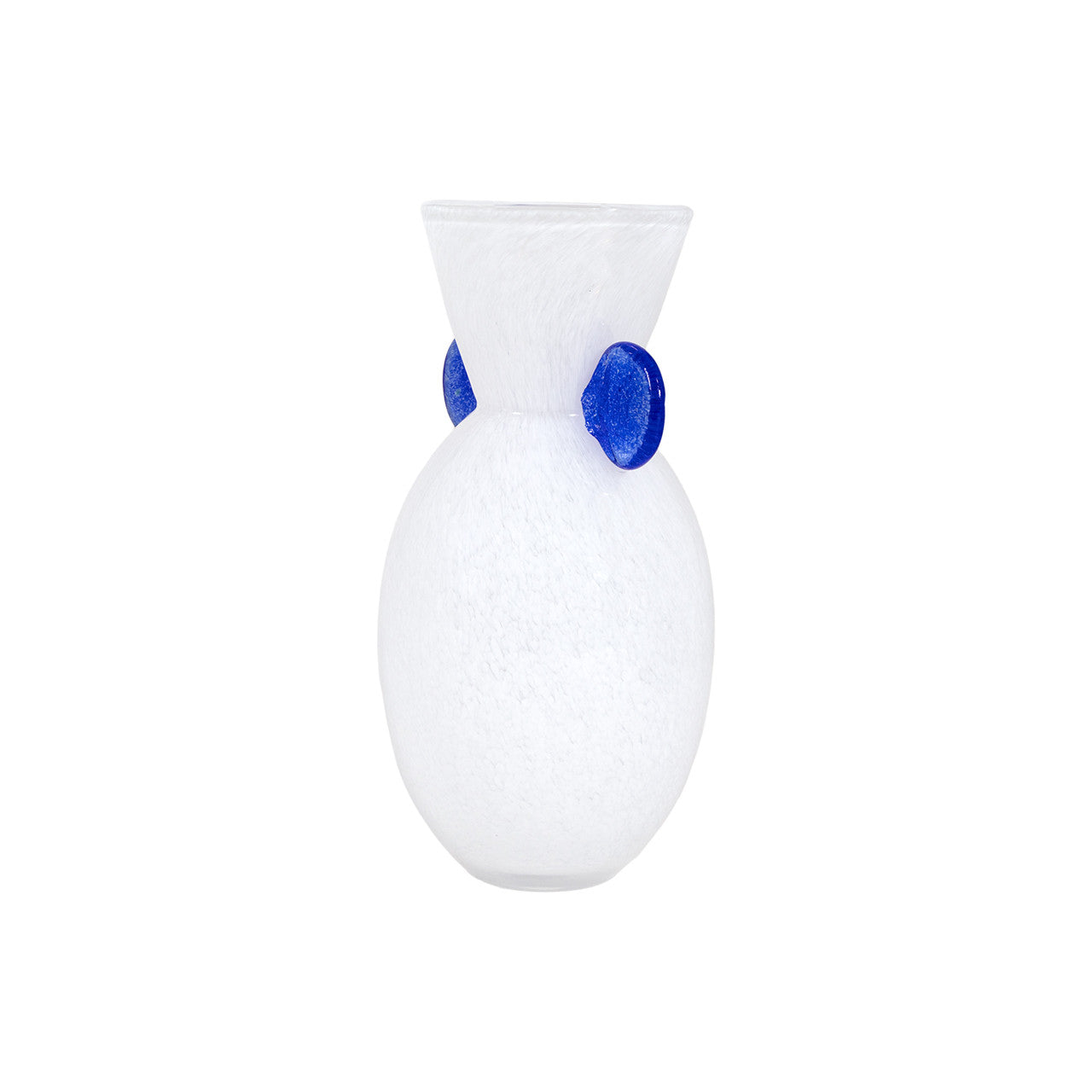 Alna White Art Glass Decorative Vase, 11.5"h