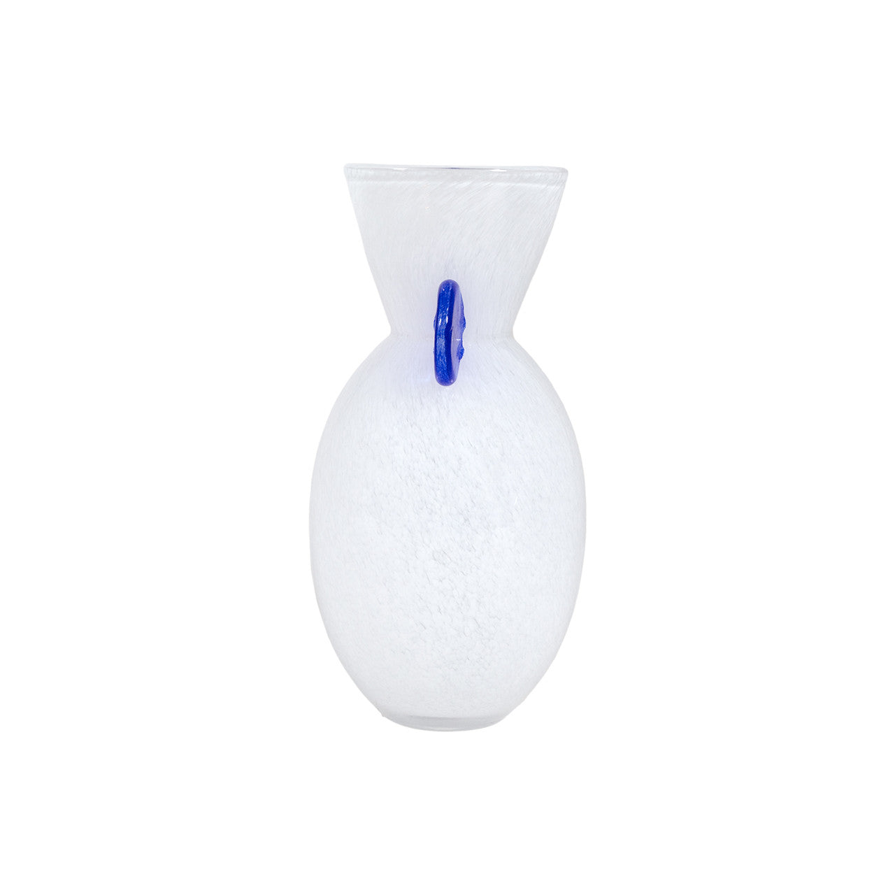 Alna White Art Glass Decorative Vase, 11.5"h