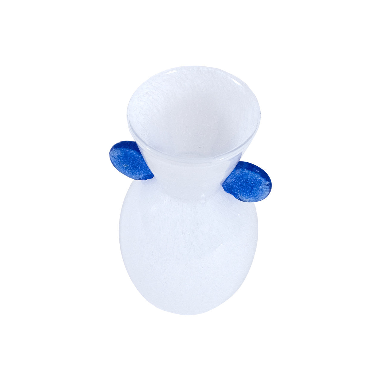 Alna White Art Glass Decorative Vase, 11.5"h
