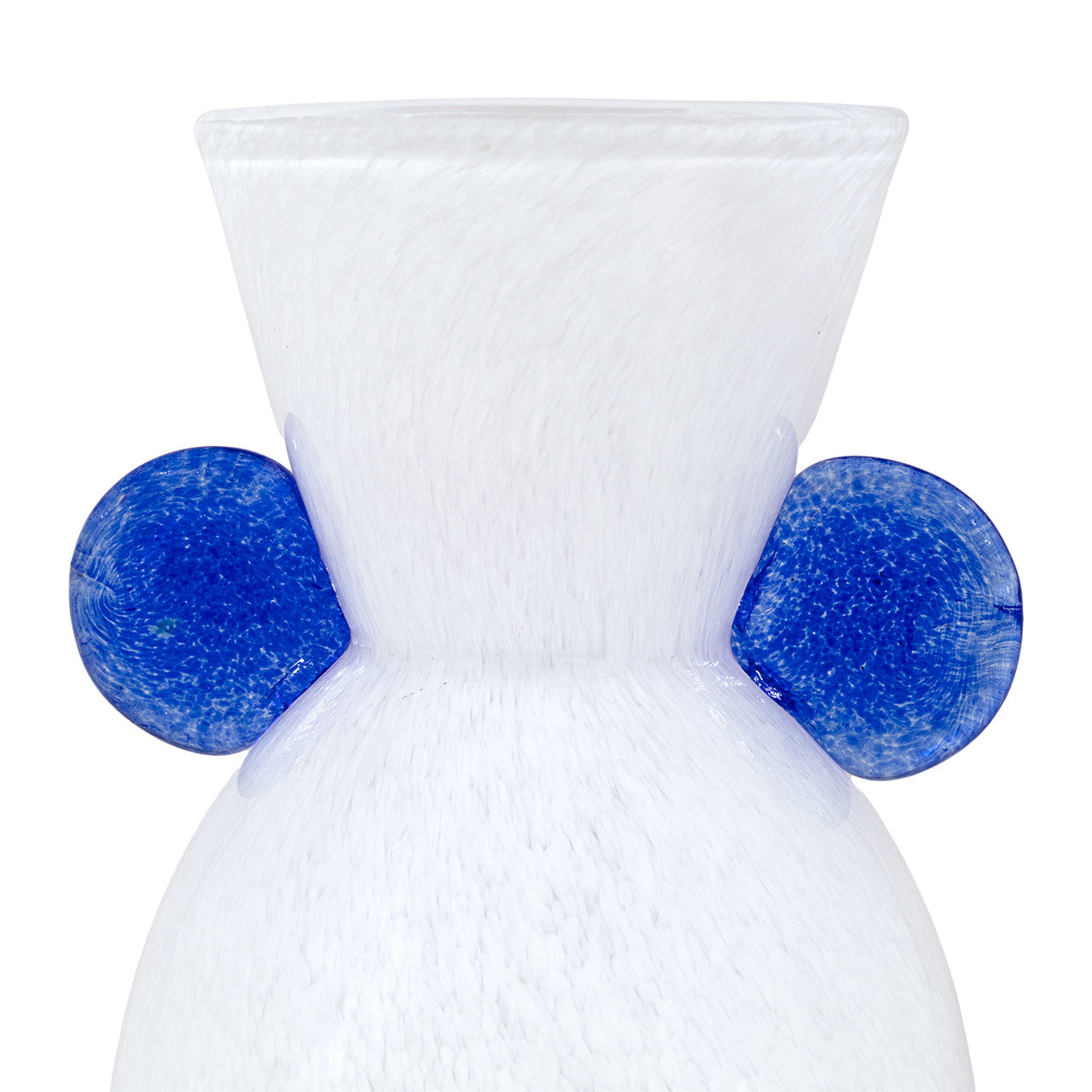 Alna White Art Glass Decorative Vase, 11.5"h