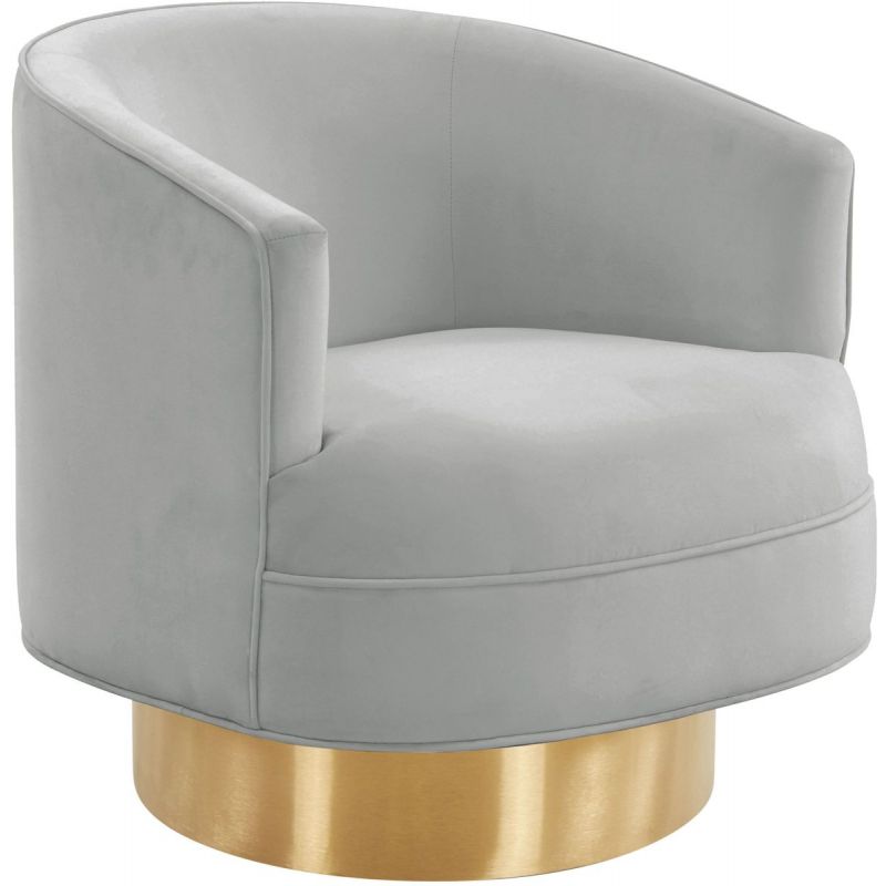 Grey Velvet Swivel Chair