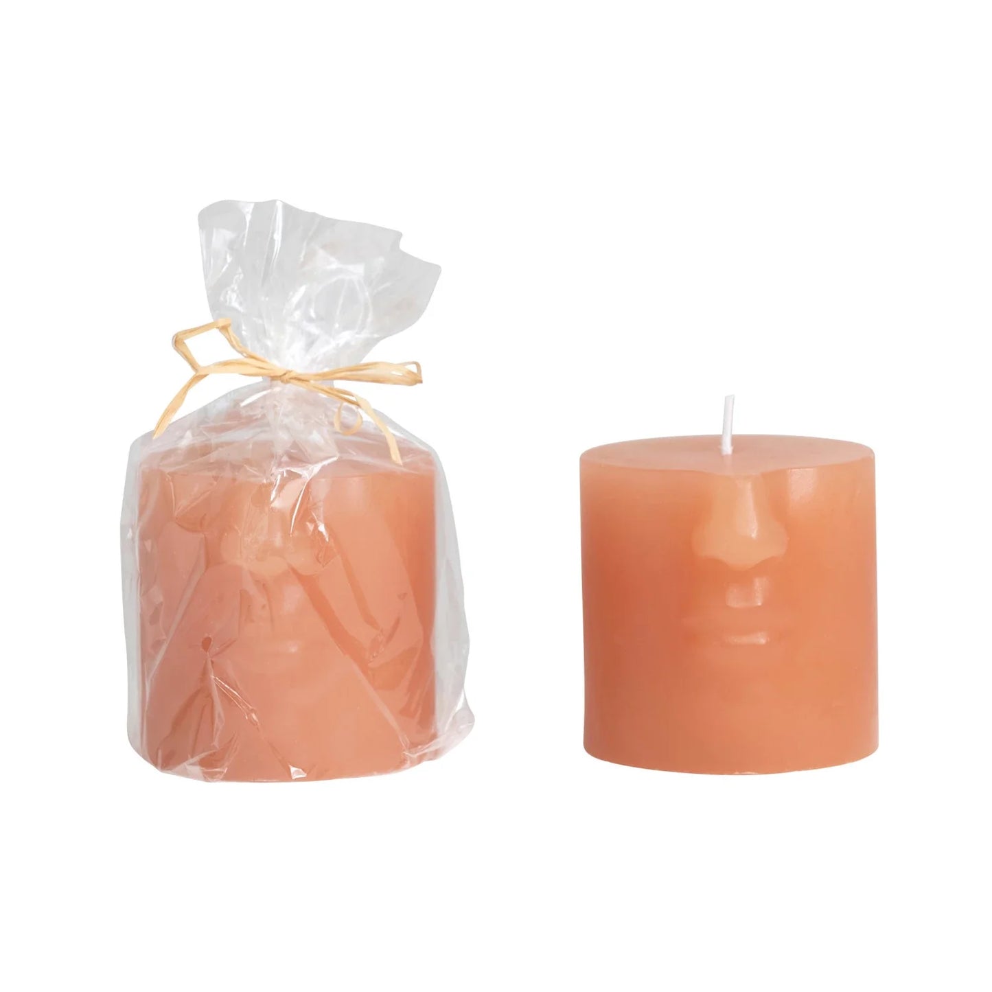 Unscented Face Pillar Candle
