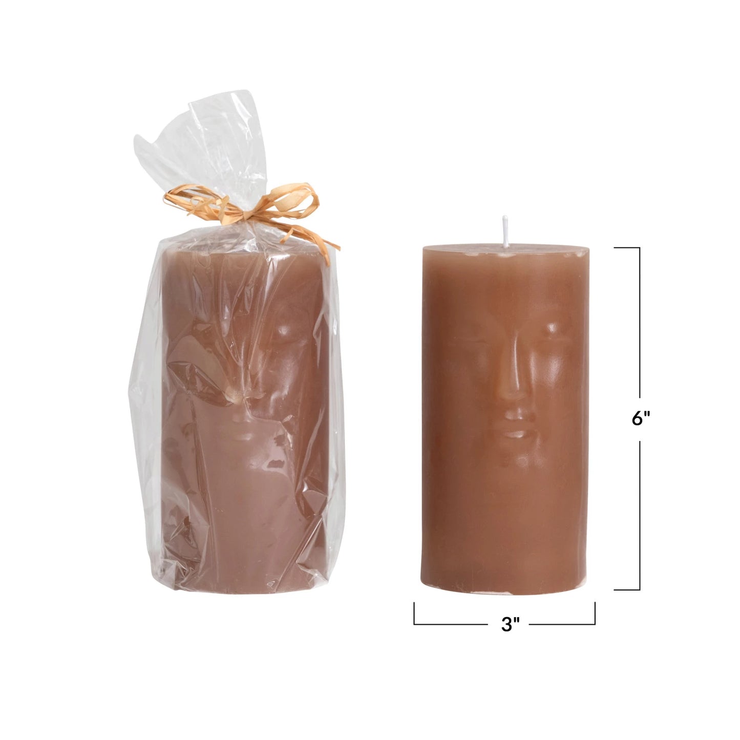 Unscented Face Pillar Candle Tall