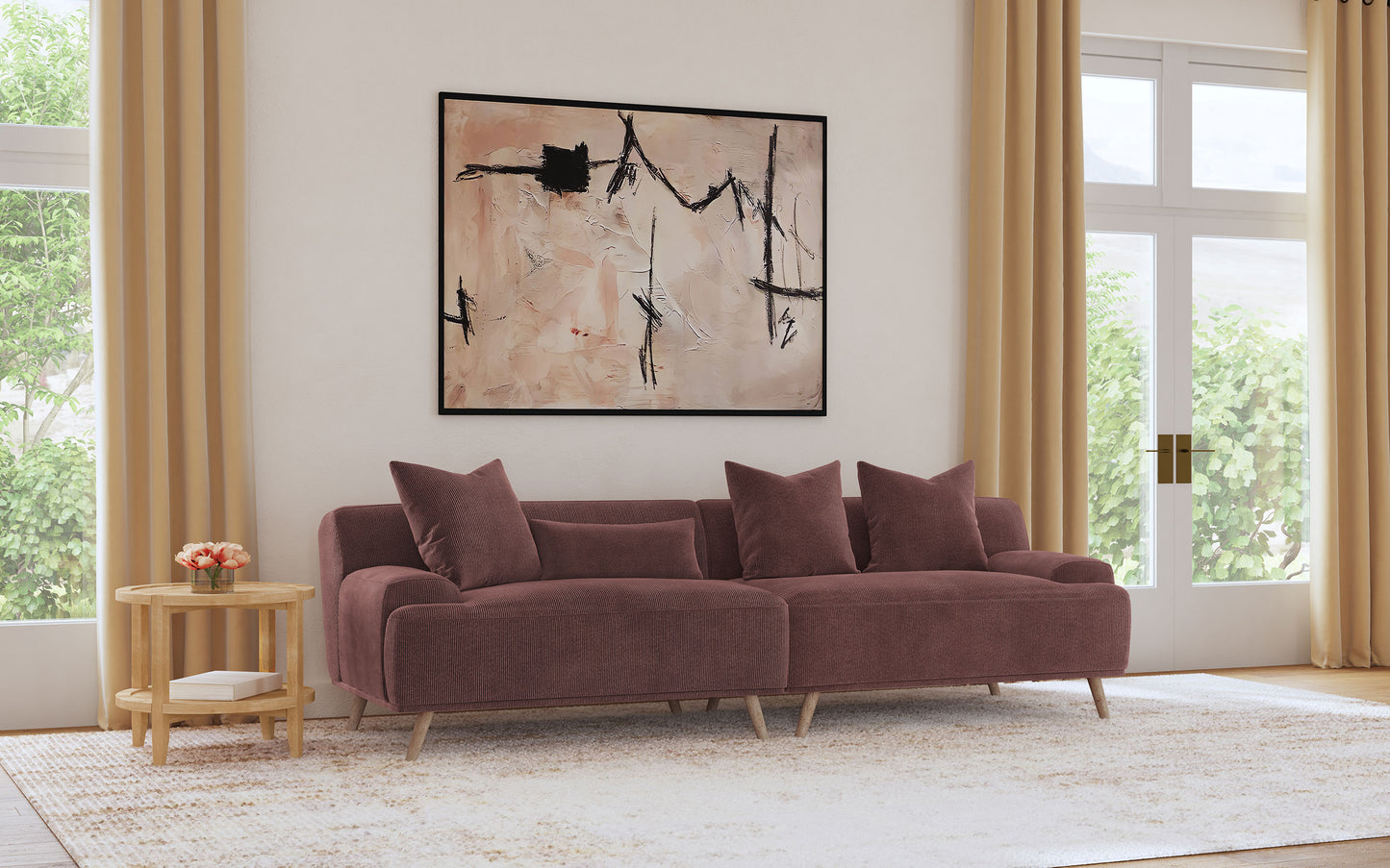 SOFA XL, WINE, 102.50"