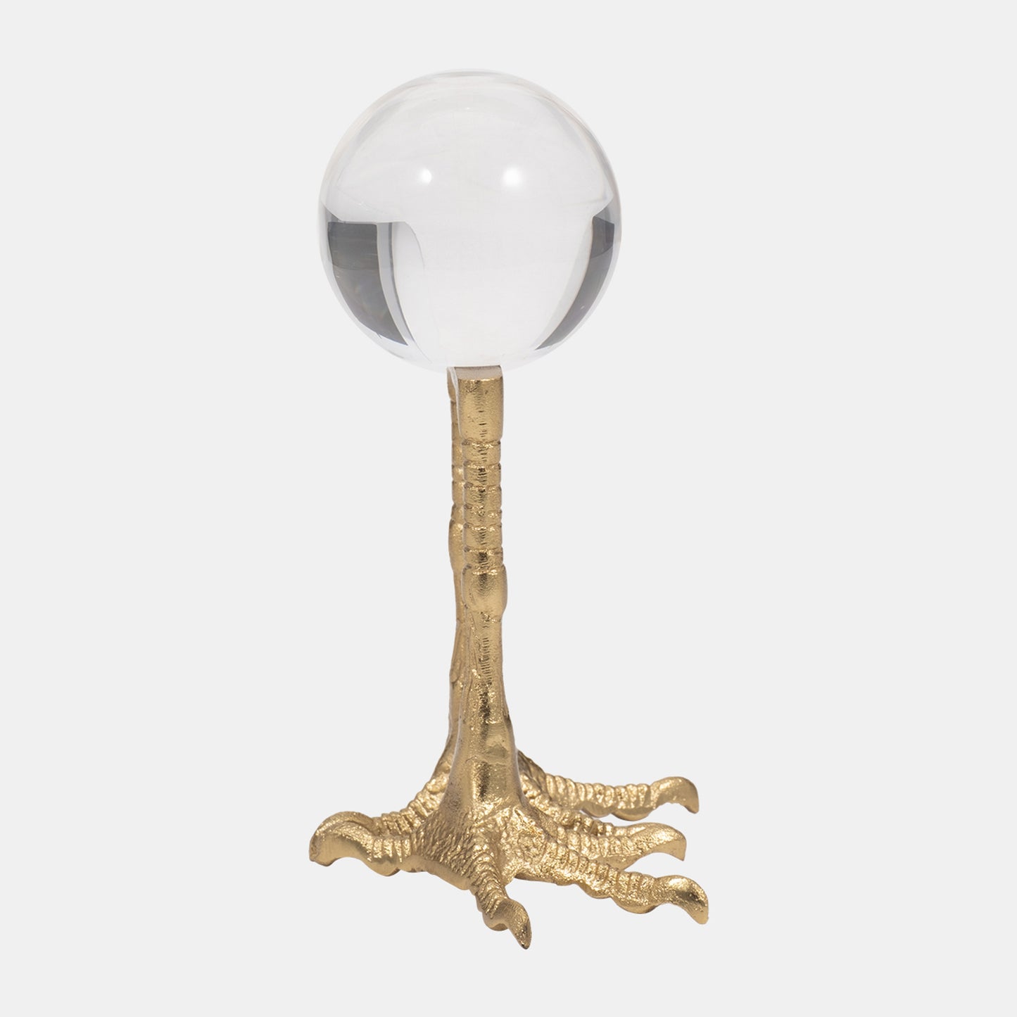 Metal, 8" Bird Feet Holding Acrylic Ball