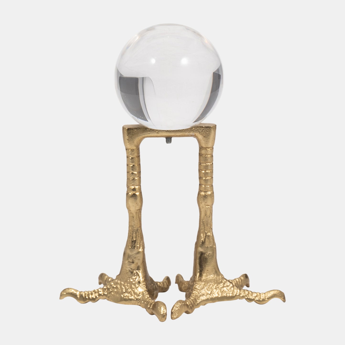 Metal, 8" Bird Feet Holding Acrylic Ball