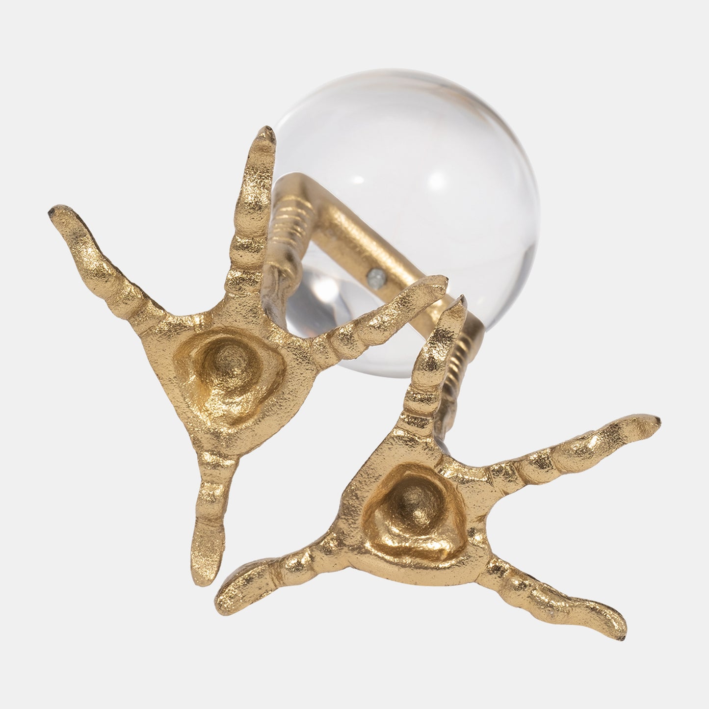 Metal, 8" Bird Feet Holding Acrylic Ball