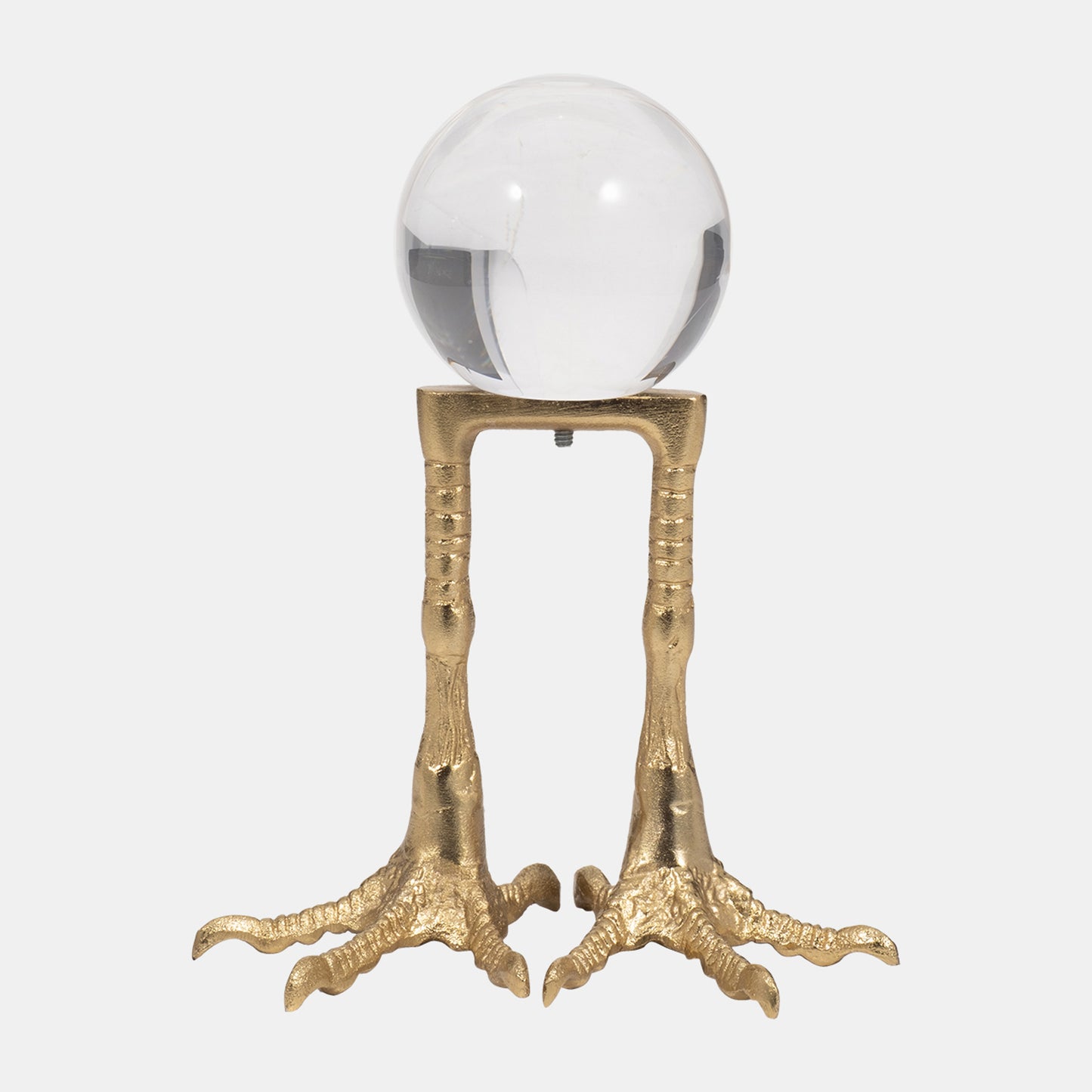 Metal, 8" Bird Feet Holding Acrylic Ball