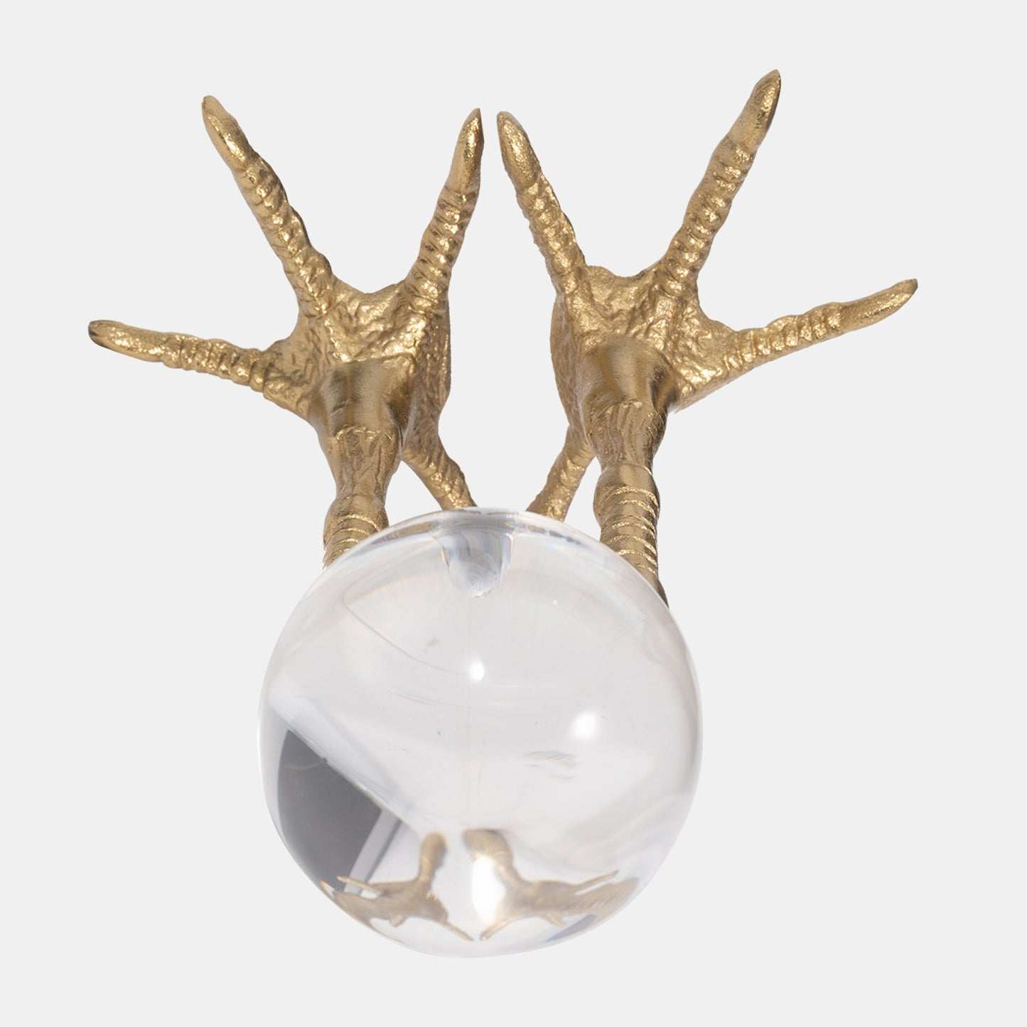 Metal, 8" Bird Feet Holding Acrylic Ball