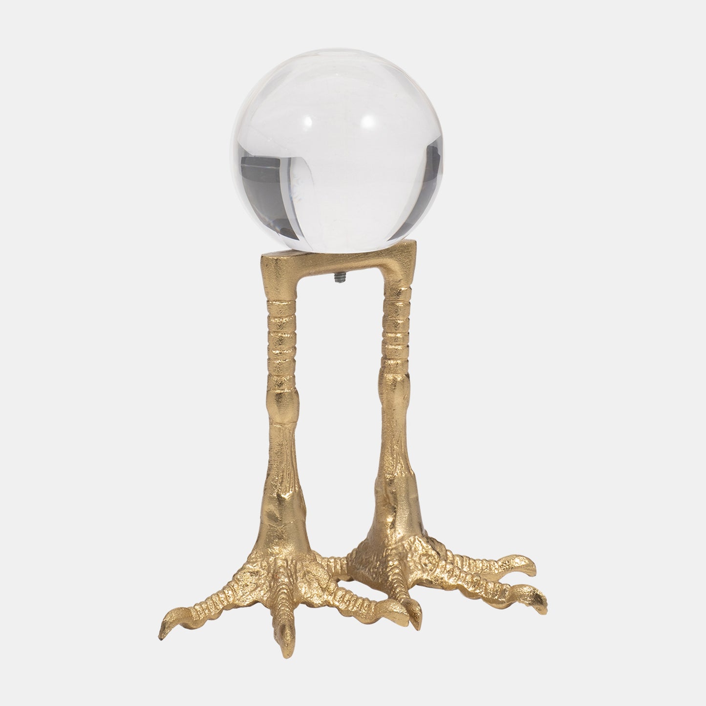 Metal, 8" Bird Feet Holding Acrylic Ball