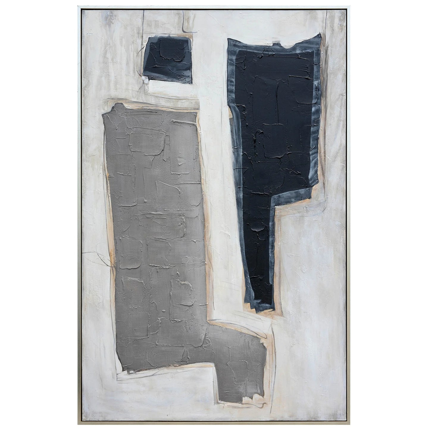Framed Hand Painted Abstract H:84.0 W:54.0 D:1.5