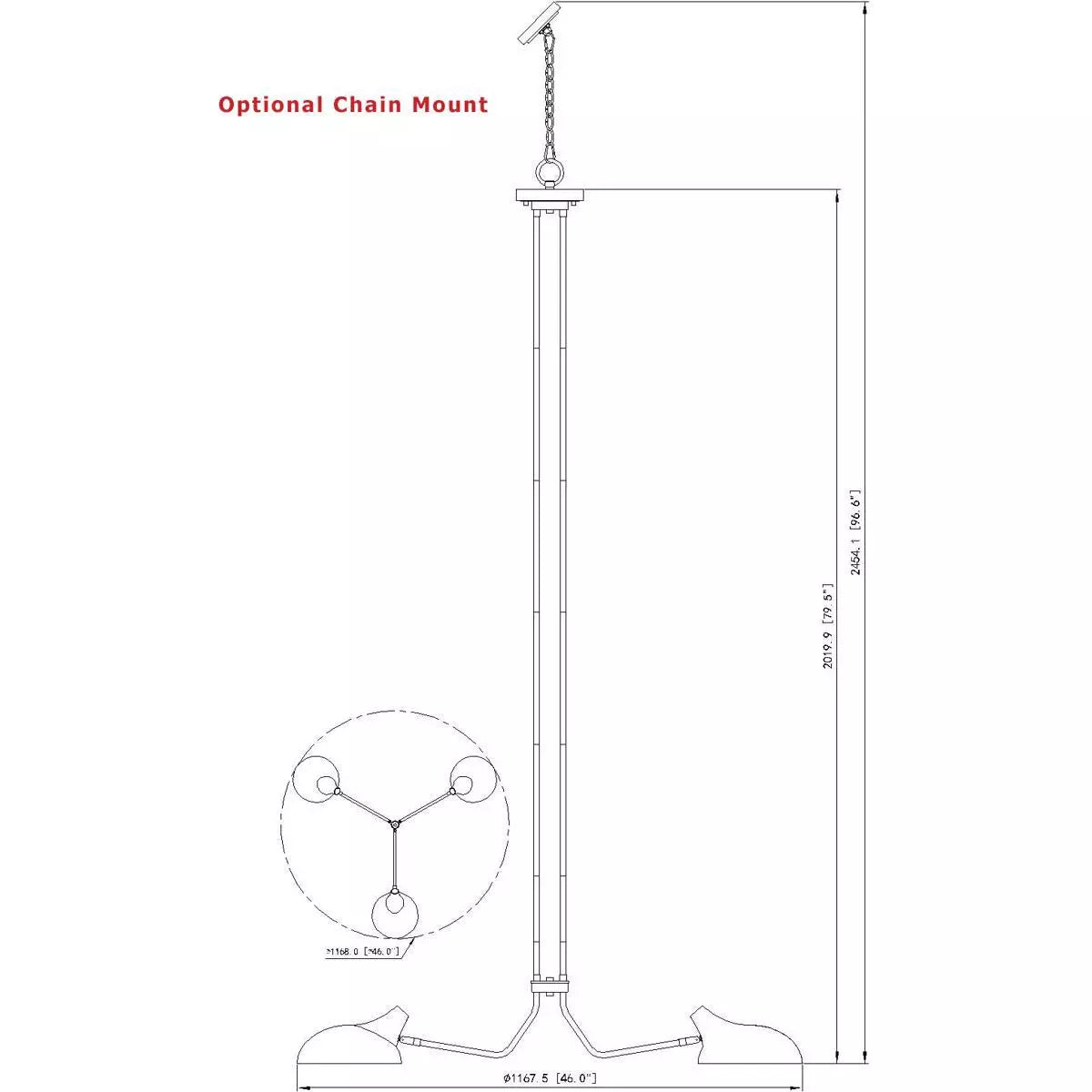 Ceiling Light 3 shades Black