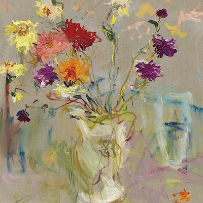 A Jug of Dahlias 54 x 54 Art