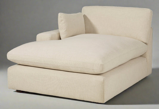 Linen- Hued Left Side Chaise