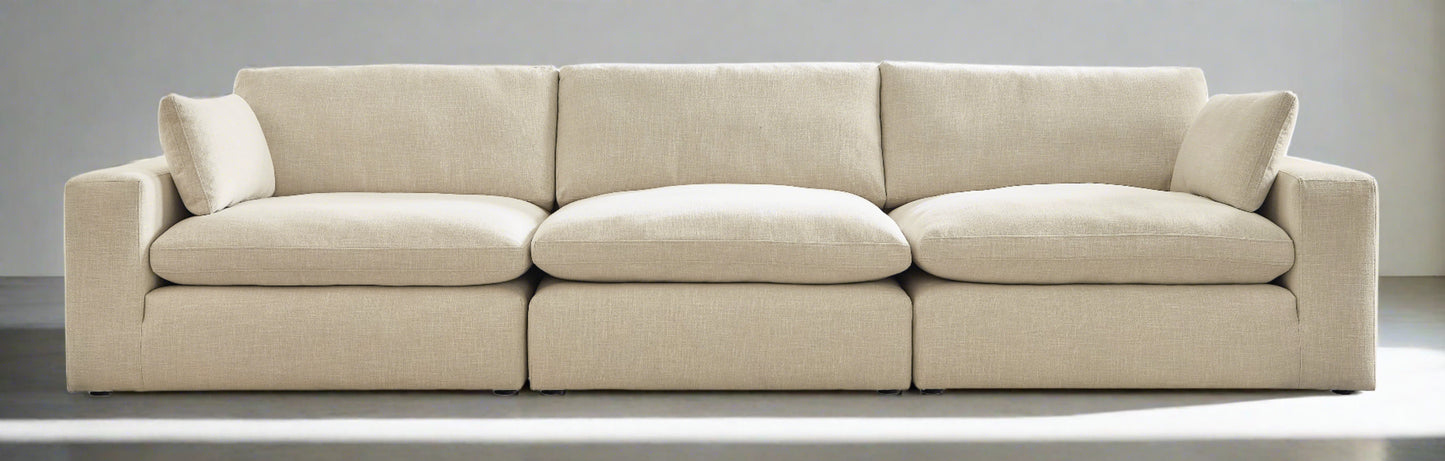 Linen-hued 3-Piece Sectional