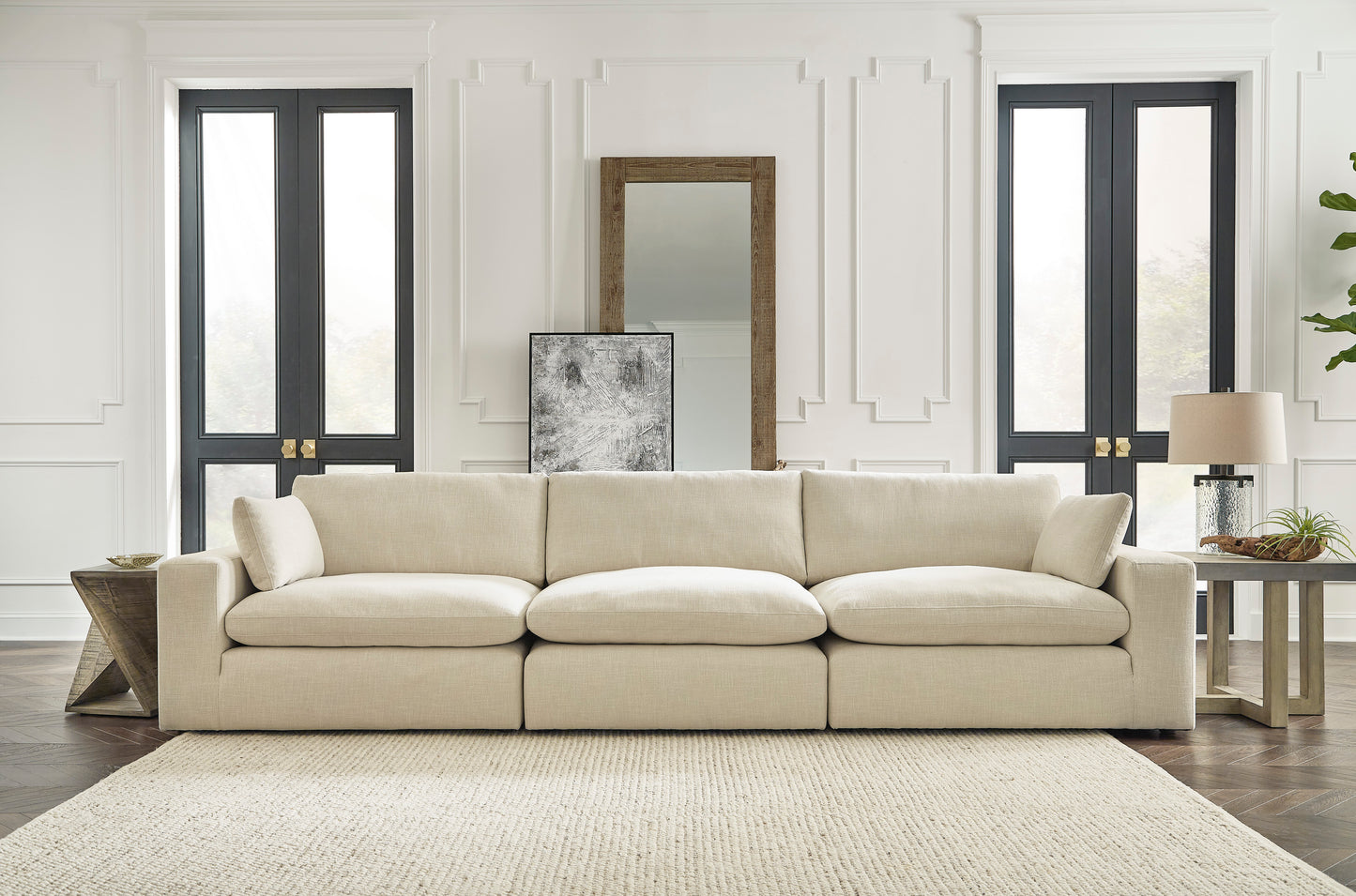 Linen-hued 3-Piece Sectional