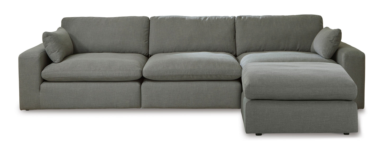 Linen- Hued 3-Piece Right Side Sectional with Chaise