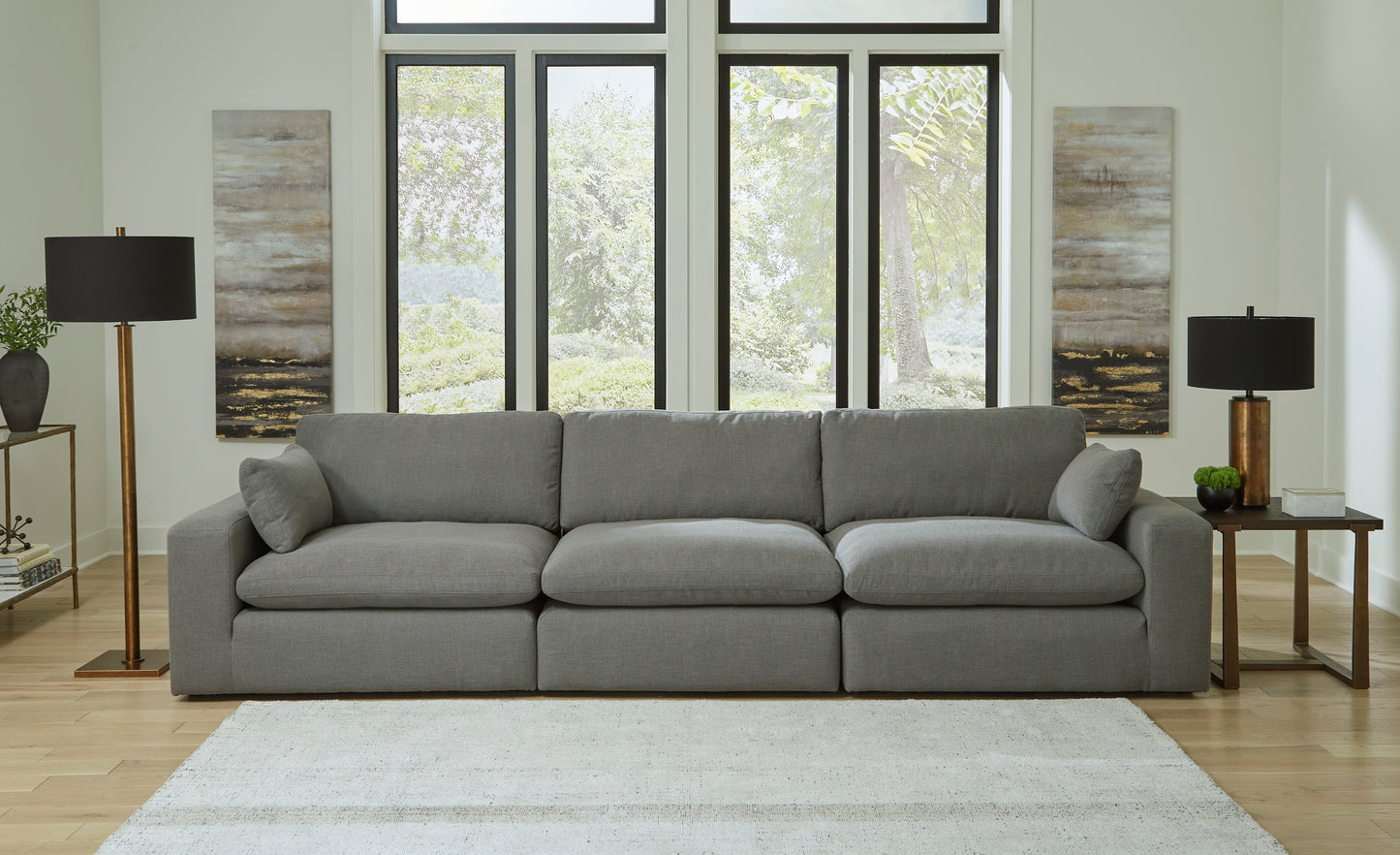 Linen-hued 3-Piece Sectional