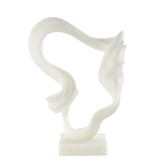 POLYSTONE ABSTRACT TWISTED WAVE SCULPTURE