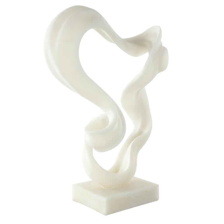 POLYSTONE ABSTRACT TWISTED WAVE SCULPTURE