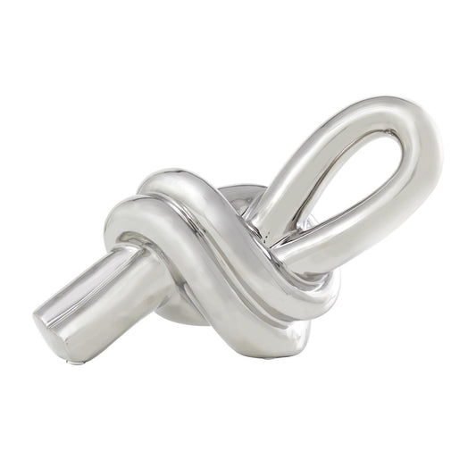 SILVER CERAMIC KNOT SCULPTURE