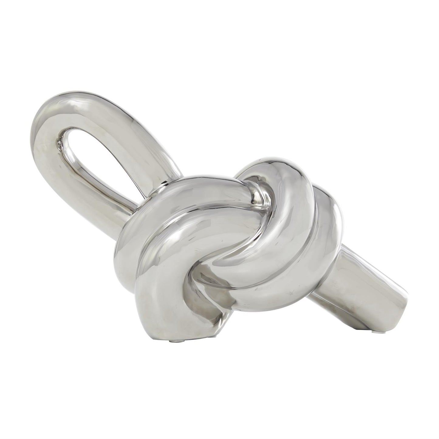 SILVER CERAMIC KNOT SCULPTURE