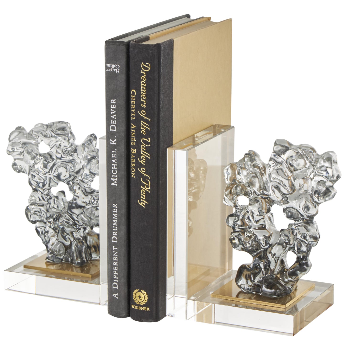 HANDMADE GLASS FREEFORM BOOKENDS