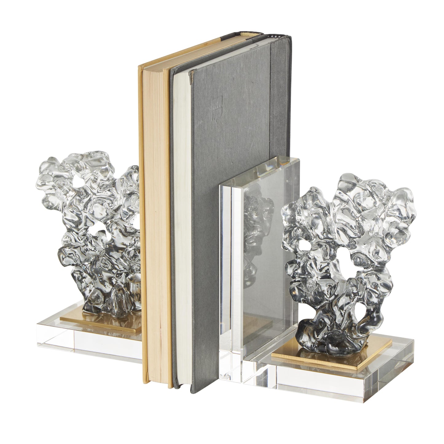 HANDMADE GLASS FREEFORM BOOKENDS