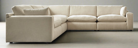 Linen- Hued 5-Piece Sectional