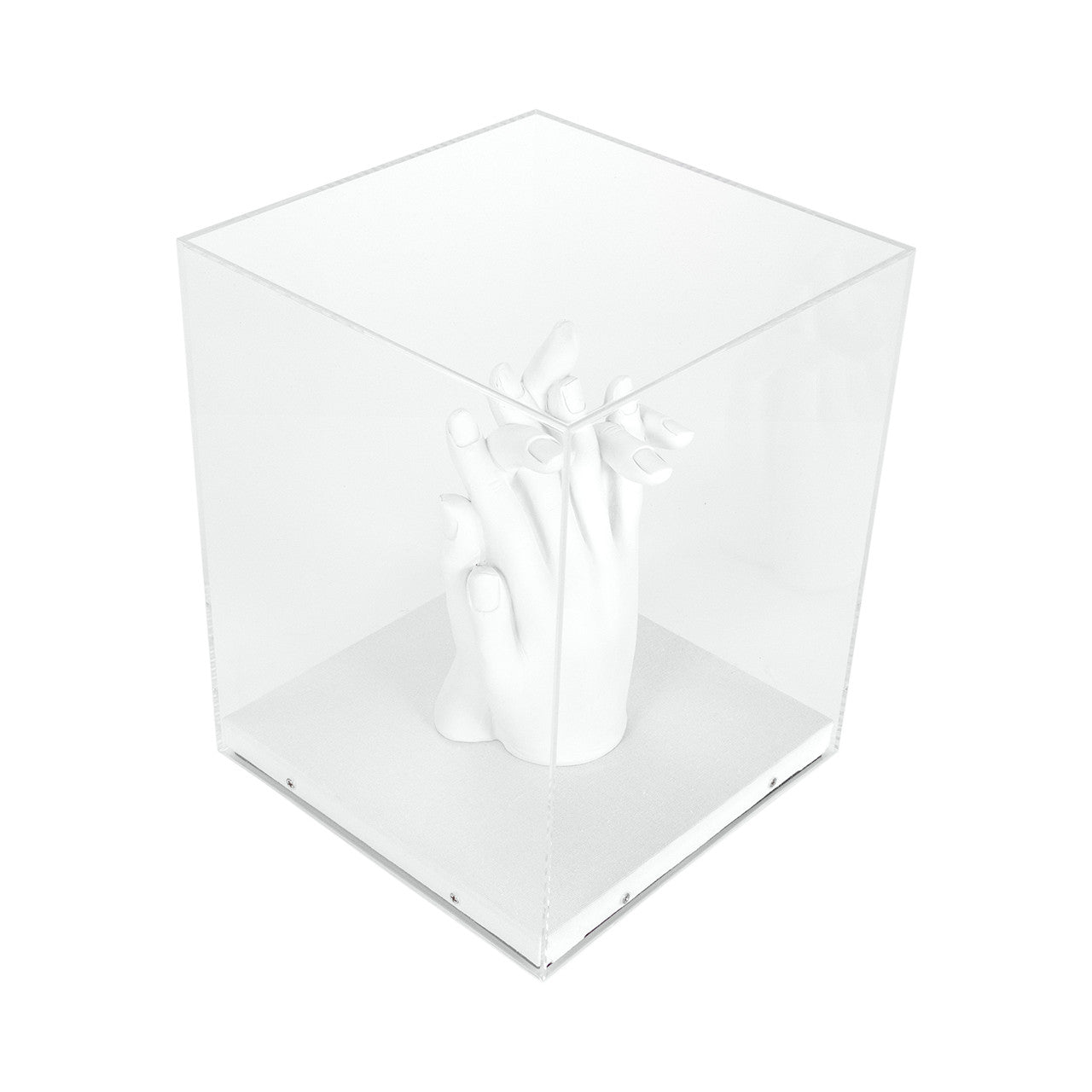 White Acrylic Clasping Hands 8Lx8Wx10H