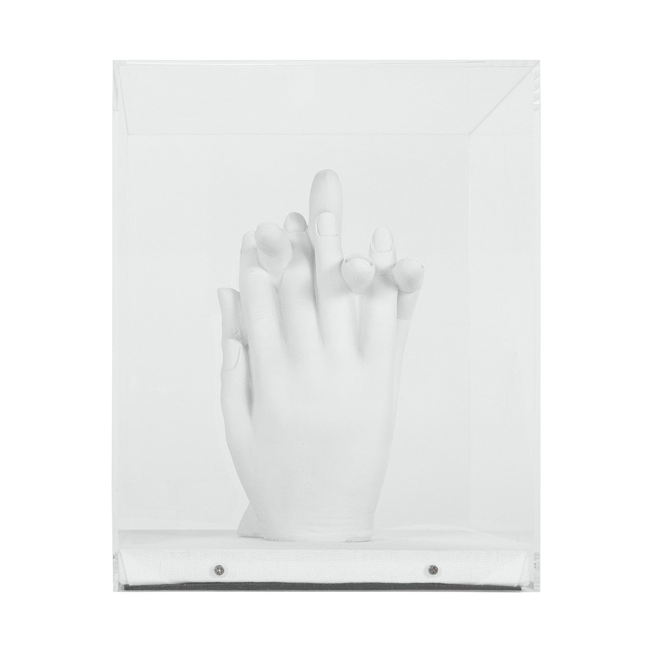 White Acrylic Clasping Hands 8Lx8Wx10H