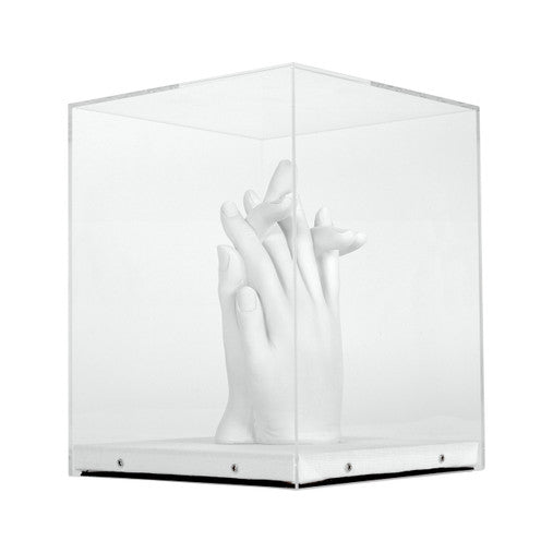 White Acrylic Clasping Hands 8Lx8Wx10H