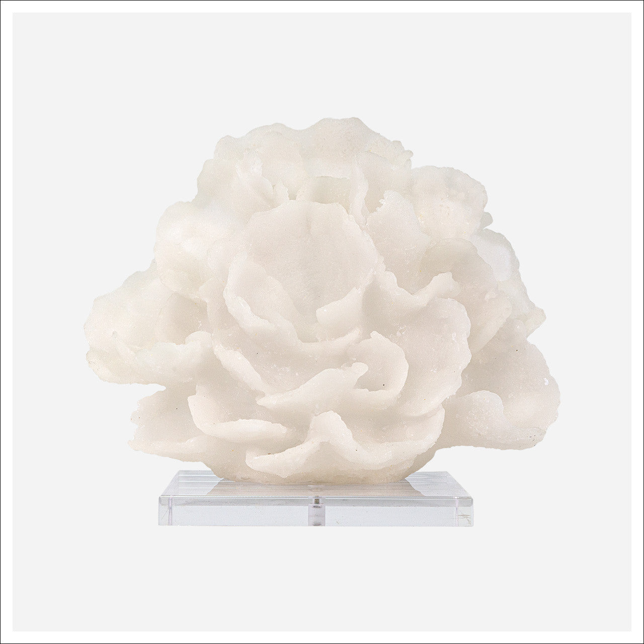Tulum Coral White Quartz Sand Sculpture, 10"h