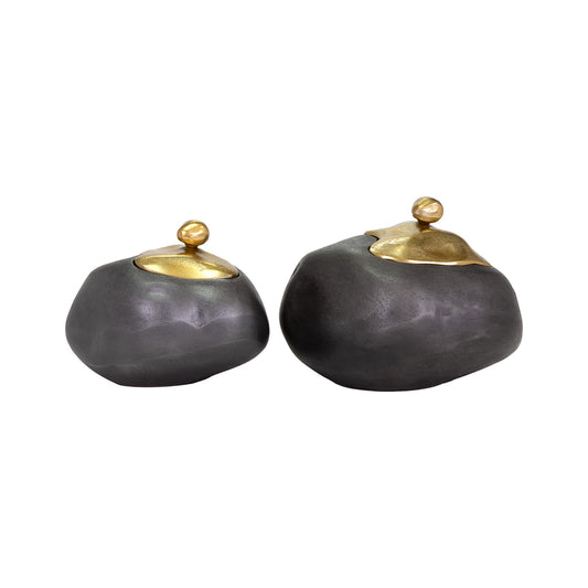 Fin Gray and Gold Decorative Boxes