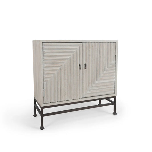 Mango Wood 2Dr Cabinet Gray Wash
