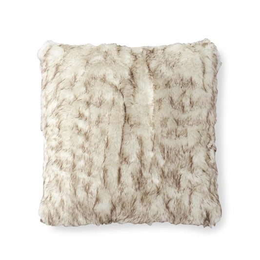 23 INCH CREAM FAUX FUR PILLOW