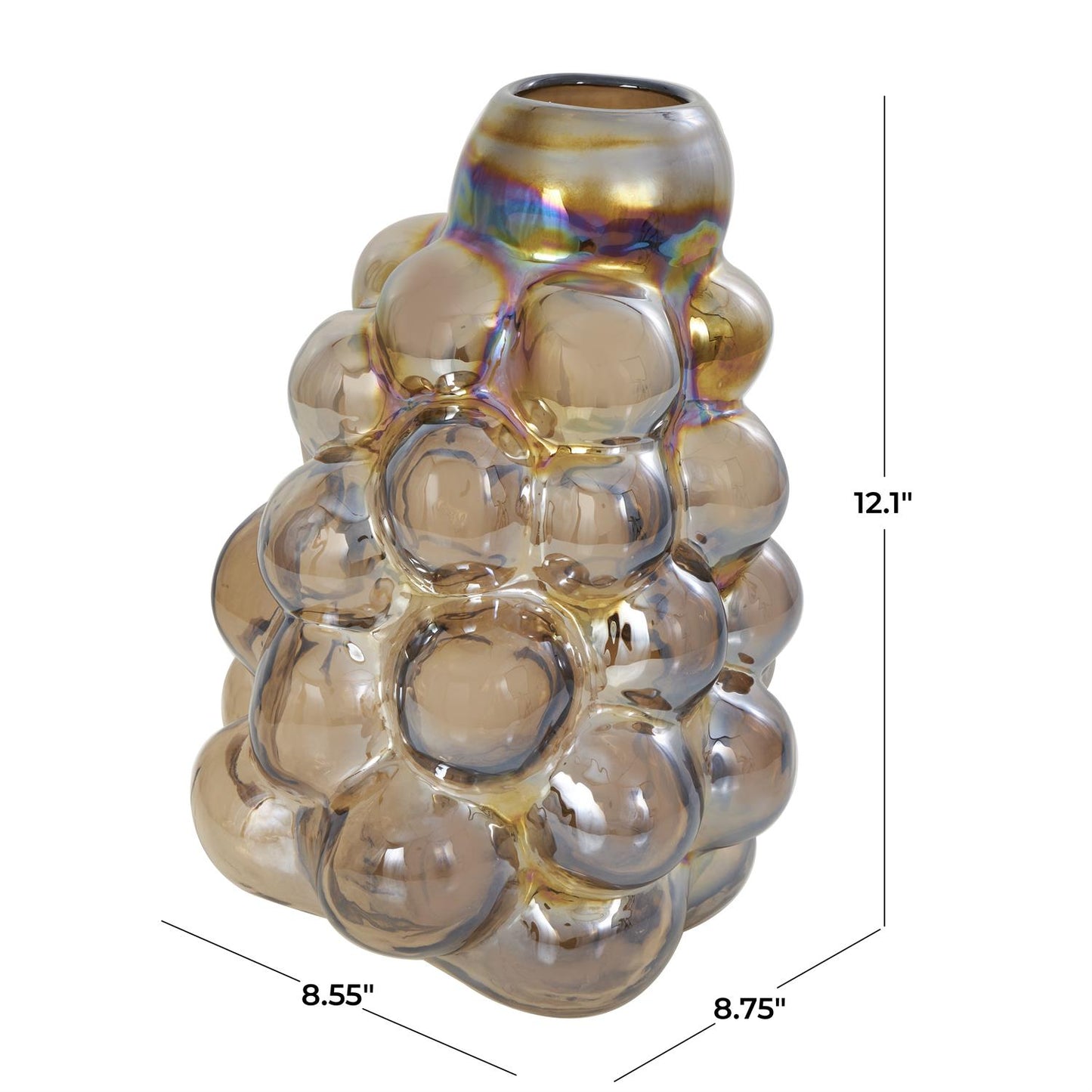 HANDMADE ABSTRACT IRIDESCENT BUBBLE VASE