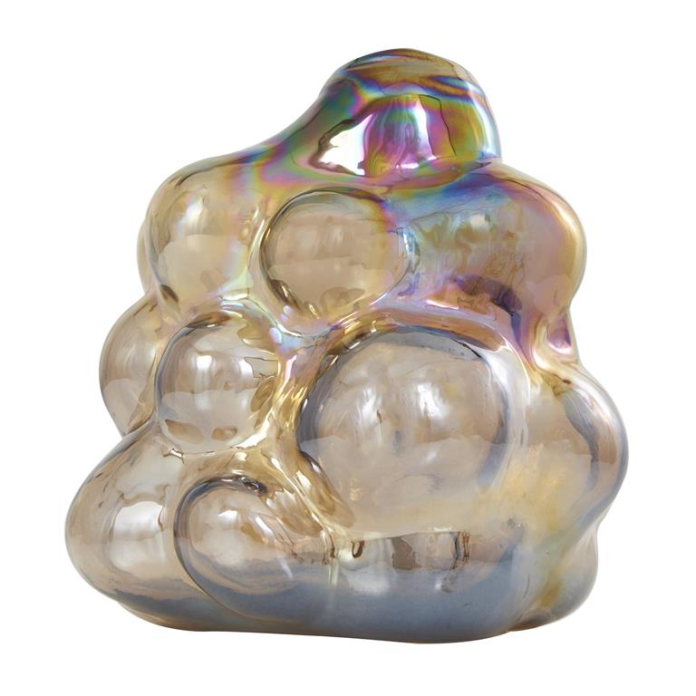 HANDMADE ABSTRACT IRIDESCENT BUBBLE VASE SMALL