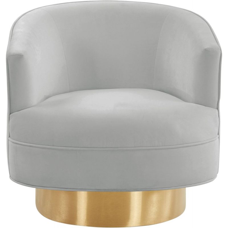 Grey Velvet Swivel Chair Houss On Bishop   IHS68208 2 