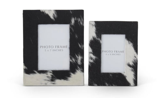 Black and White Cowhide Frame 5x7
