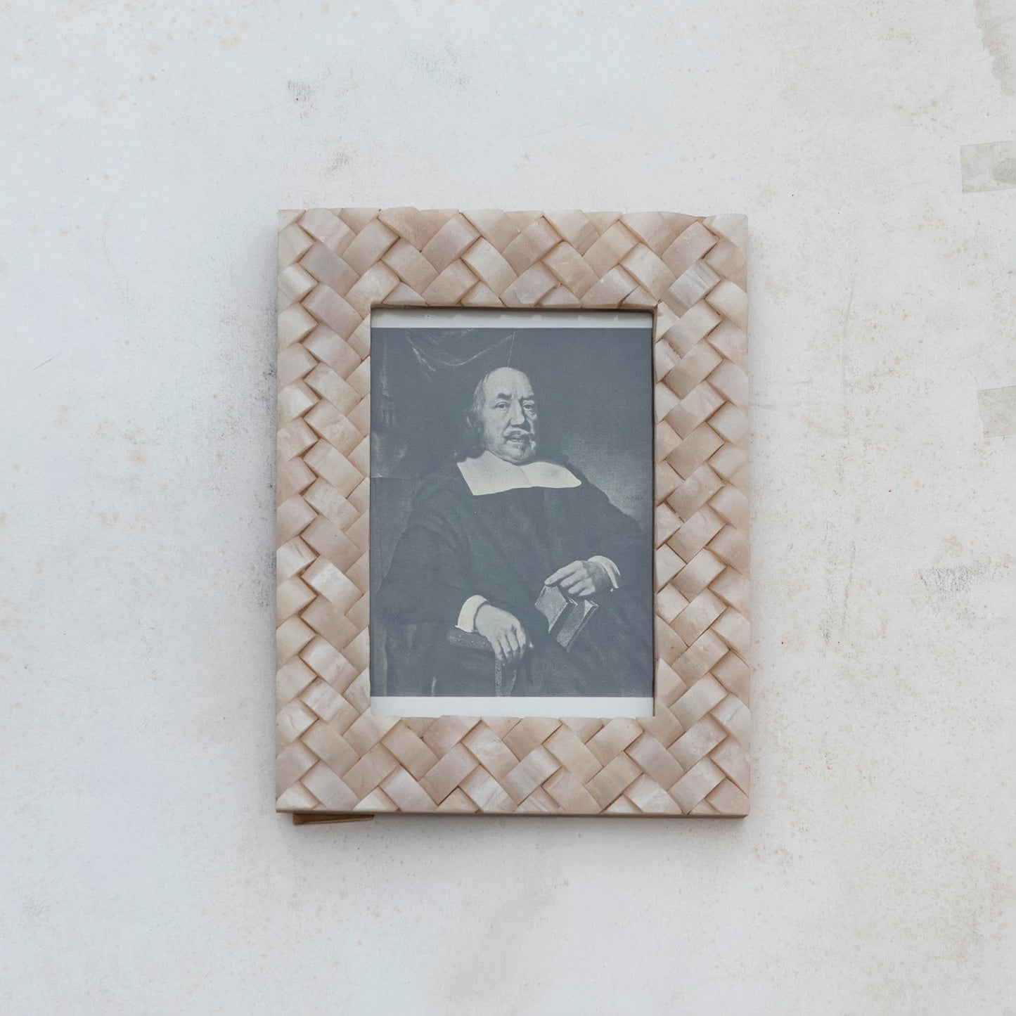 Woven Resin Photo Frame, Ivory Color (Holds 5" x 7" Photo)