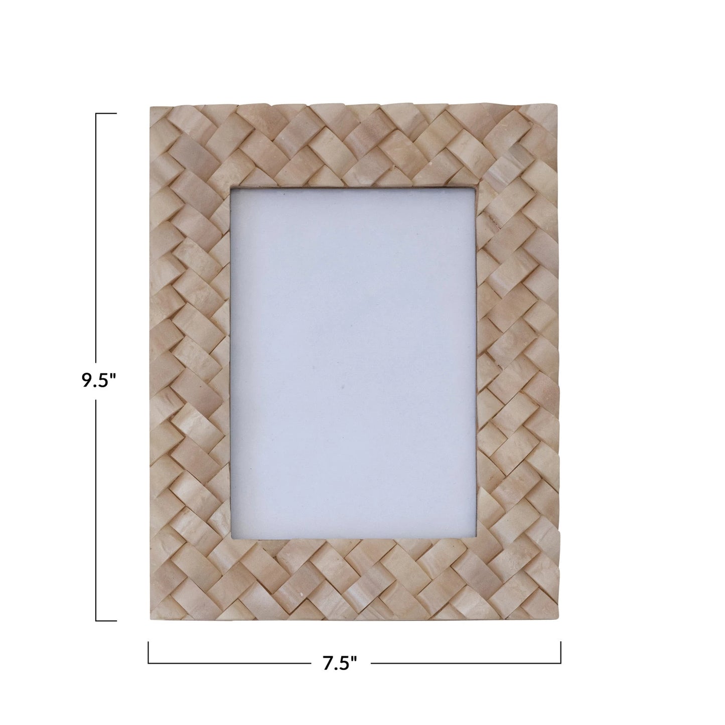 Woven Resin Photo Frame, Ivory Color (Holds 5" x 7" Photo)